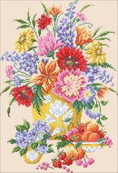 PDF Cross Stitch Digital Pattern - The Flowers and Fruits - Embroidery Counted Templates