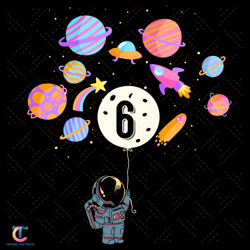 6 Years Old Birthday Boy Gifts Astronaut Svg, Birthday Svg, 6 Years Old Svg, 6 Years Old Boy Svg, 6th Birthday Svg, 6th