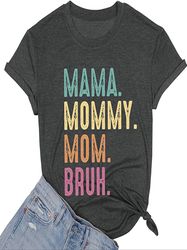 Women's Clothing, Mom Letter Print Short Sleeve T-Shirt, Crew Neck Casual Every Day Top For Spring & Summer