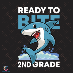 Ready To Bite 2nd Grade Svg, Back To School Svg, Funny Shark Svg, Ready Bite Svg, 2nd Grade Svg, Funny Grade Svg, S