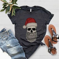 Father Christmas, Santa Skull Christmas T-Shirt, Funny Xmas Tee Shirt, Christmas Gift For Men, Xmas Gift For Dad, Holida