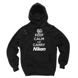 Nikon Sweater Keep calm and carry Nikon Sweatshirt Hooded Sweater