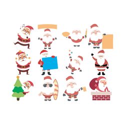 Santa claus bundle svg, png, dxf, Christmas svg, png, dxf, Christmas svg, silhouette svg fies