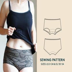Underpants sewing pattern in womens sizes US 0-24 & EU 30-54, Easy sewing pattern for beginners, instant download
