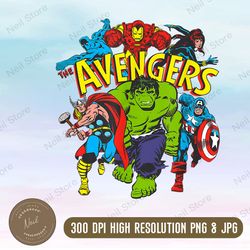 Essentials Mens MARVEL AVENGERS COMIC HEROES Png, PNG High Quality, PNG, Digital Download