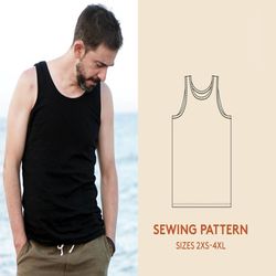 Tank Top Sewing Pattern | Sizes 2XS-4XL | Easy sewing project for beginners, T-shirt PDF pattern