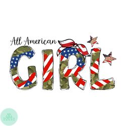 All American Girl American Flag Funny PNG Sublimation Design