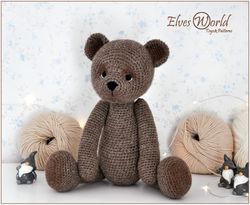 Crochet Pattern Teddy Bear toy. Amigurumi crochet pattern PDF. Classic Teddy Bear William.