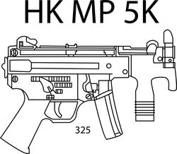 HK MP 5 SD MACHINE GUN vector file for laser engraving, cnc router, cutting, engraving, cricut, vinyl cutting file