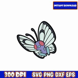 pokemon Butterfree SVG Bundle, Pikachu SVG, Pokemon clipart, Pokemon Cricut, svg files for cricut, pokemon png set