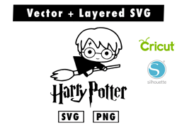 Harry Potter svg and png files for cricut machine , anime svg , manga svg , Goku svg