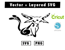 Espeon svg and pngfiles for cricut machine , anime svg , manga svg , Goku svg