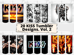 20 Kiss / Rock Band Tumbler Wrap Design Bundle - PNG Sublimation Printing Design - 20oz Tumbler Designs
