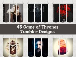 45 Game Of Thrones Tumbler Wrap Design Bundle - PNG Sublimation Printing Design - 20oz Tumbler Designs