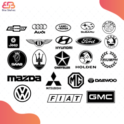 Car Logotypes Bundle Svg, Brand Svg, Jeep Svg, Mazda Svg, Holden