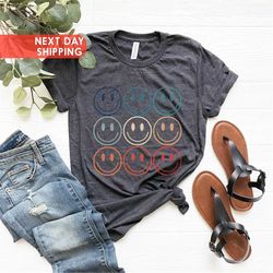 Happy Face Graphic Tee, Smile Face Aesthetic Shirt, Retro Smile Face Shirt, Smile T-Shirt, Vintage Smile Face T-Shirt, 9