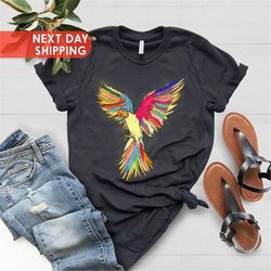 Colorful Bird Shirt, Colorful Parrot Shirt, Hummingbirds Shirt, Beautiful Bird Shirt, Mothers Day Shirt, Rainbow Birds S