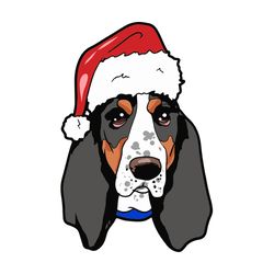 basset hound dog christmas hat christmas, christmas svg, silhouette svg fies