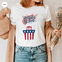 Happy Fourth of July Shirt, Groovy American Flag Graphic Tees, Independence Day TShirt, July 4th Clothing, Veteran Gift,