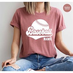 Custom Baseball Player Name Shirt, Personalized Baseball Graphic Tees, Baseball Mom Gift, Baseball Coach Outfit, Basebal