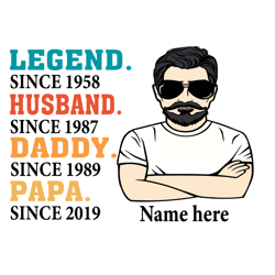 Legend Since 1958 Husband Since 1987 Svg, Fathers Day Svg, Dad Svg, Dads Timeline Svg, Legend Since Svg, Husband Since S