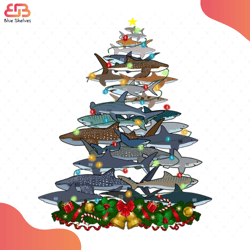 Fish Pine-tree Christmas Png, Animal Png, Many Fish Png, Christmas Bells Png, Christm