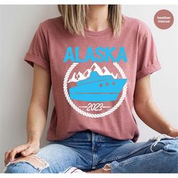 Alaska Cruise Gifts, Friends Vacation Graphic Tees, Girls Trip T-Shirts, Matching Family Cruising Tees, Travel VNeck T-S