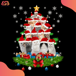 Cat Christmas Tree Svg, Animal Svg, Pine-tree Svg, Cat Svg, Snow Flower Svg, Christma