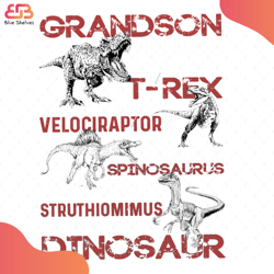 Grandson Bundle Svg, Animal Svg, Dinosaur Svg, T-rex Svg, You Are As Strong As T-rex