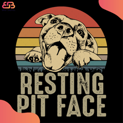 Resting Pit Face Svg, Animal Svg, Pit Face Svg, Pitbull Svg, Retro Vintage Svg, Pitbu