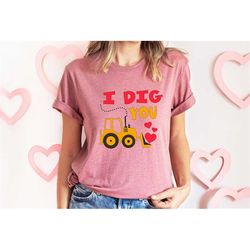 I DIG YOU Valentines Day Shirt, Super Cute kids Valentines day shirt,  Happy Valentines Day shirt,  kid boy girl baby to