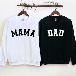 Mama Dad Sweatshirt, Youth Crewneck Sweatshirt, Mother's Day Pullover, Father's Day Unisex Sweater, Gift for Mom, Mother