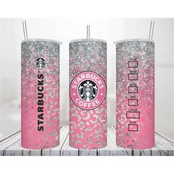 Pink and Silver Starbuck  Skinny Tumbler 20oz ,Gift For Mom, Funny Tumbler, Camping Tumbler, Gift Tumbler,