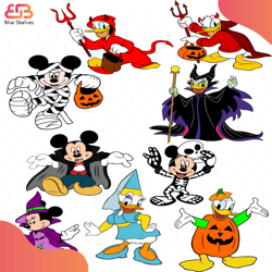 Disney Halloween Bundle Svg, Disney Svg, Mickey Svg, Donald Svg, Daisy Svg, Minnie Sv
