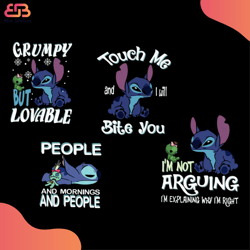 Grumpy But Lovable, Touch Me And I Will Bite You Svg, Disney Svg, Stitch Svg, People