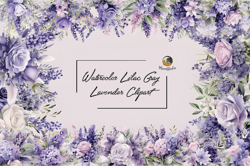 Watercolor Lilac Gray Lavender Clipart