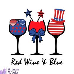 4th Of July Red Wine And Blue SVG Graphic Design Files