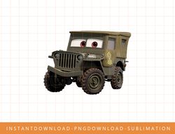 Disney PIXAR Cars Sarge 1942 Jeep Veteran s Day png, sublimate, digital print