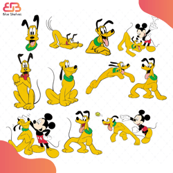 Pluto And Mickey Bundle Svg, Disney Svg, Pluto Svg, Mickey Svg, Mickey Mouse Svg, Mic