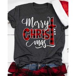 Merry Christ Mas Christian Christmas Tee / Jesus Christmas Shirt / Men Women Unisex Size / Christmas sweaters / Holiday