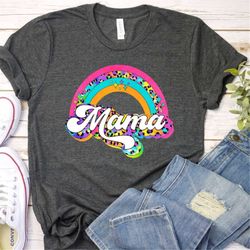 mama shirt retro rainbow mama graphic tee mother's day shirts mom shirt cute mom shirt trendy mama t-shirt mothers day g