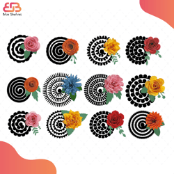 Rolled Flower Png, Flower Png, Paper Flower Png, Paper Flower Template Png, Birthday