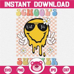 Last Day Of School Schools Out For Summer Teacher Svg, School Summer Smile Face Svg, Summer Digital File, Goodbye shool