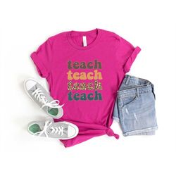 Retro Leopard Teach Shirt, Retro Teach Shirt, Retro Teach T Shirt, Teacher Raglan, Retro Teacher Shirt, Teacher Leopard