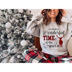 Its The Most Wonderful Time of Year Sweatshirt, Christmas Sweatshirt, Christmas Red Deer ,Christmas Family shirts, Chris