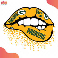 Green Bay Packers Inspired Lips Svg, Sport Svg, Green Bay Packers Svg, Sexy Lips Svg,