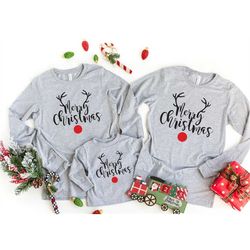 Reindeer Family Matching , Christmas Shirt For Family, Family Christmas Matching Tops, Personalized  for Christmas