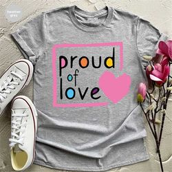 LGBTQ Support Shirts, Lesbian Vneck TShirts, Proud T-Shirt, Pride Month Awareness, Love Graphic Tees, Trans Pride Outfit