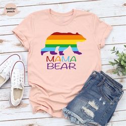 Mama Bear T-Shirt, LGBTQ Shirt, Pride TShirt, Mothers Day Gifts, Protect Trans Kids, Rainbow T Shirt, Lesbian Graphic Te