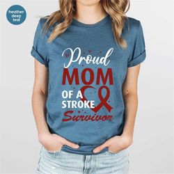 Stroke Shirt, Stroke Survivor Graphic Tees, Stroke Support T-Shirt, Stroke Awareness Shirt, Stroke Ribbon Shirt, Stroke
